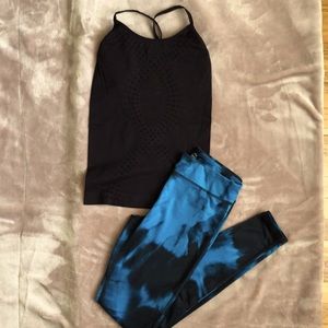 Champion tie dye workout outfit - tank and leggings